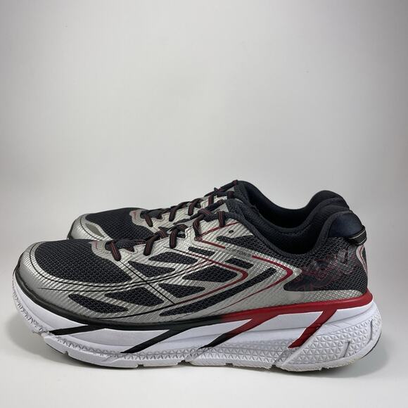 Hoka One One Clifton 3 Remake Running Shoes Mens Size 12.5 Black Mesh Sneakers - Picture 3 of 11